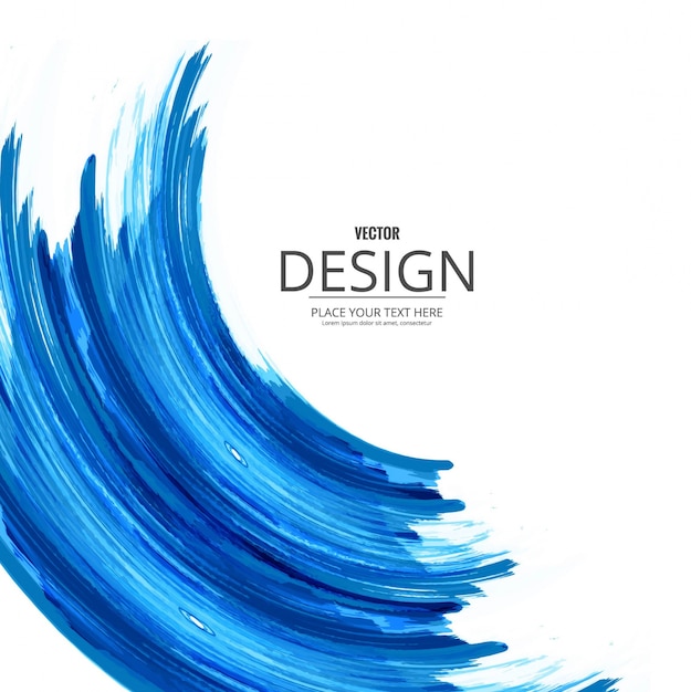 Free vector blue watercolor background with wave form