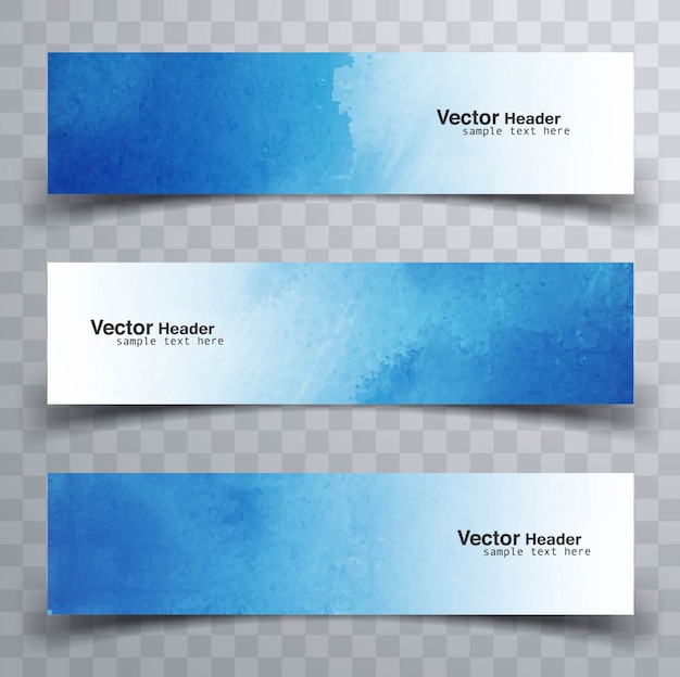 Free vector blue watercolor banners