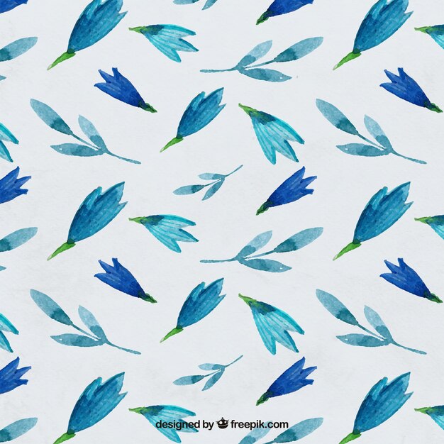 Blue watercolor Floral Pattern