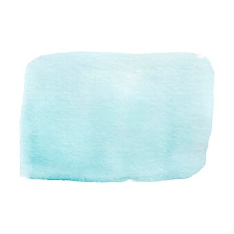 青い水彩スポット、手描きの水彩染み塗抹ブラシ、白い背景で隔離。