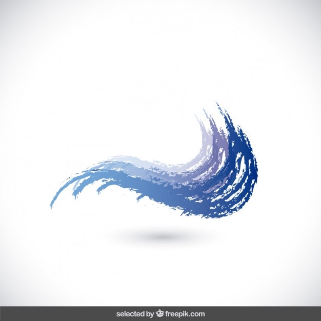 Бесплатное векторное изображение Синие волны акварель