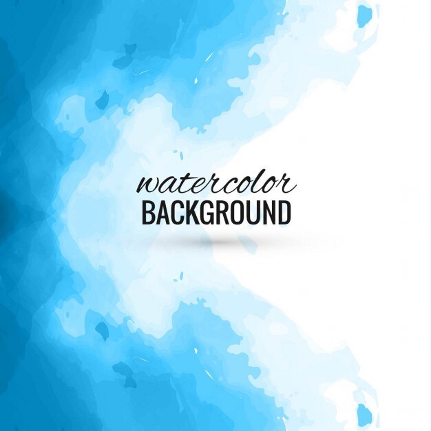 ฟรี Vector blue watercolor on a white background