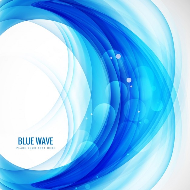 Free vector blue wave background in bokeh style