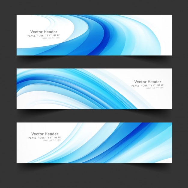 Free vector blue wave headers