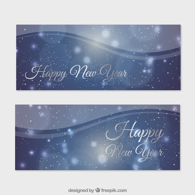 Blue wave new year banners