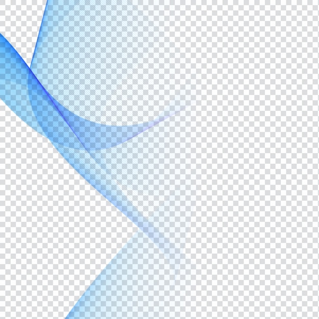 Blue waves on transparent background