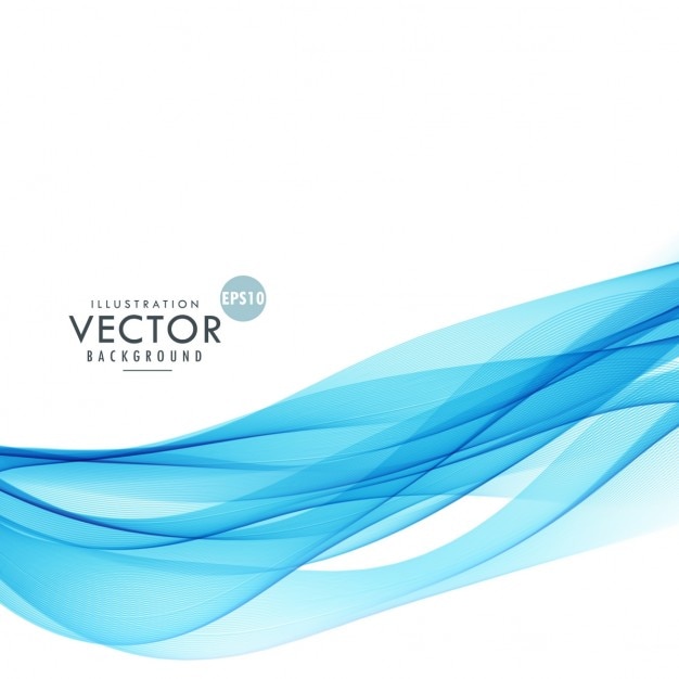 Бесплатное векторное изображение Абстрактные синие волны фон линии плакат