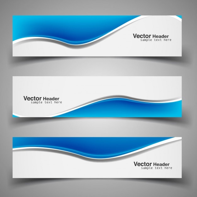 Blue wavy banners