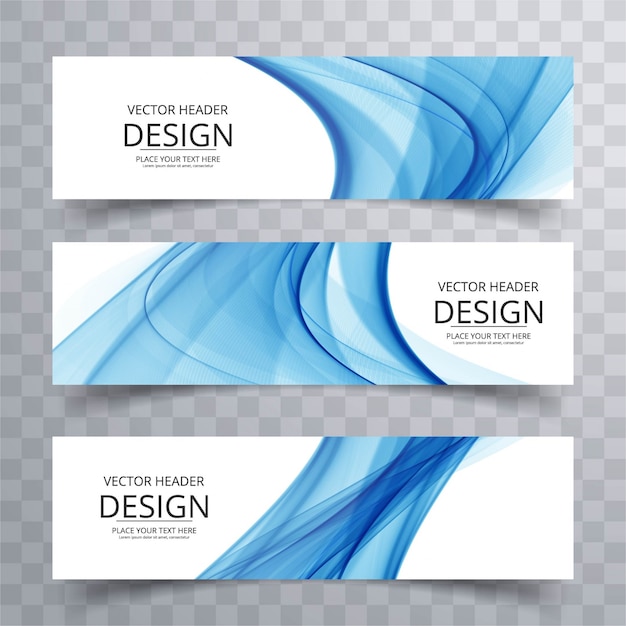 Banner ondulate blu