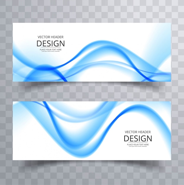 Blue wavy banners