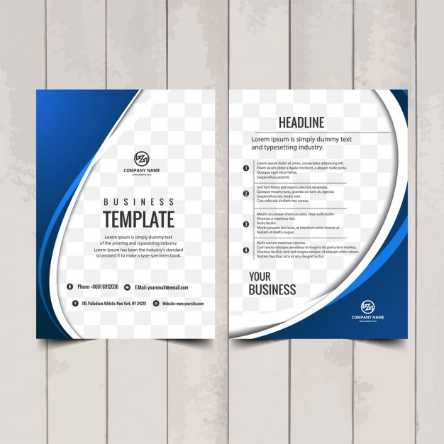 Blue wavy brochure template