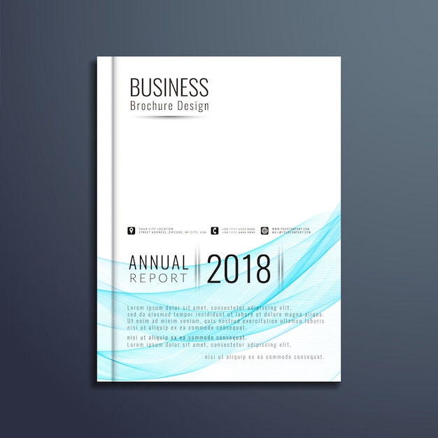 Blue wavy business brochure design