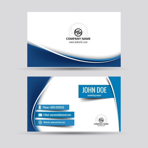 Blue wavy business card