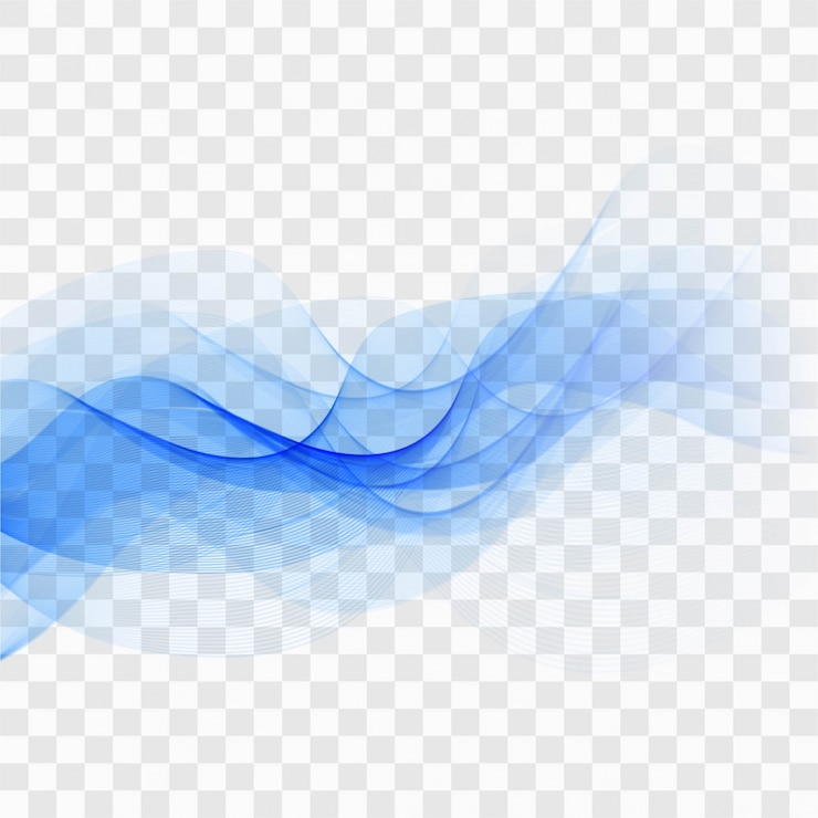 Free Vector blue wavy forms with a transparent background