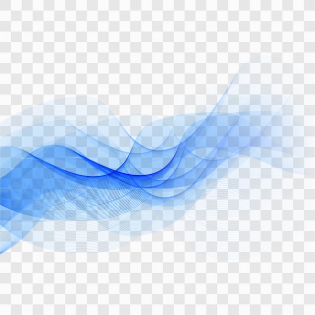 Blue wavy forms with a transparent background