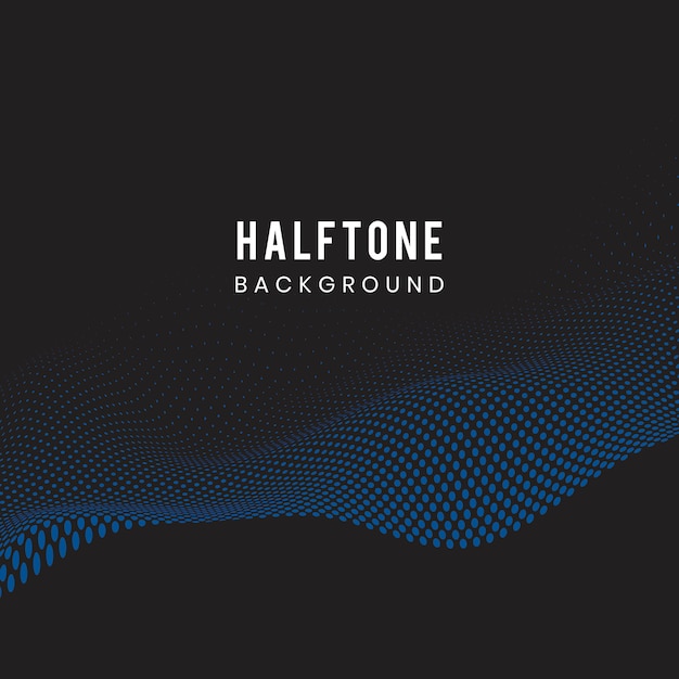 Free vector blue wavy halftone black background vector