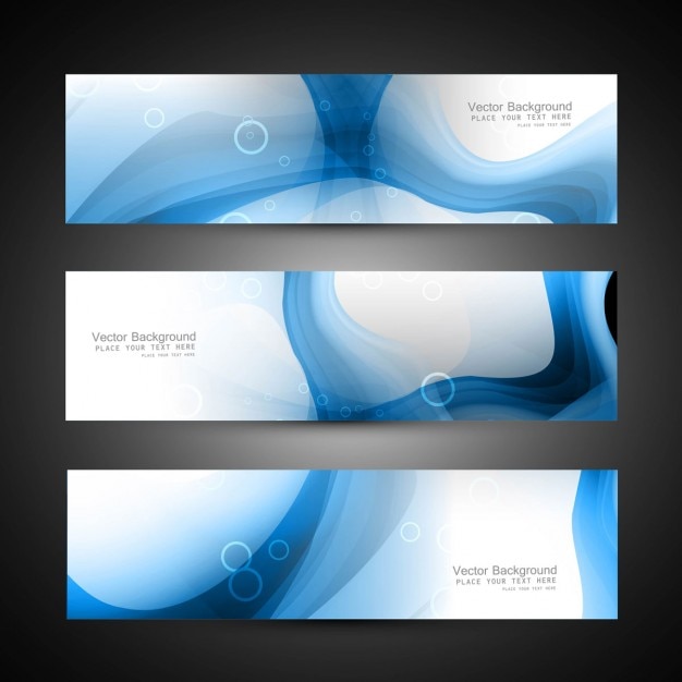 Free vector blue wavy headers