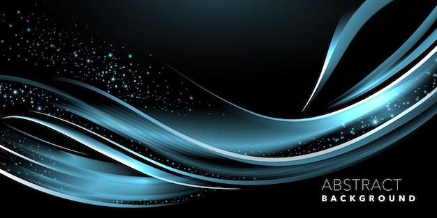 Blue wavy line with light effect background