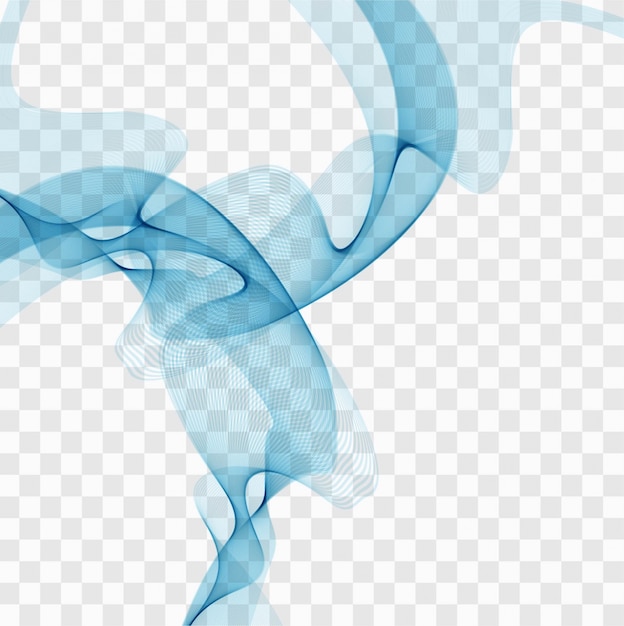Blue wavy shapes on transparent background