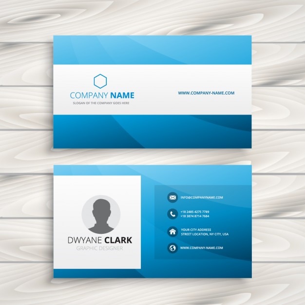 Blue wavy visit card