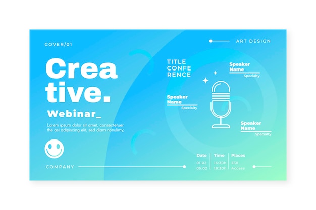 Free vector blue webinar banner invitation template