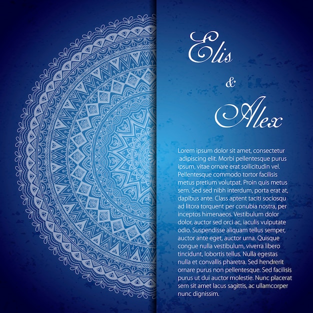 Download Free Blue Wedding Invitation With A Mandala Svg Dxf Eps Png Die Cutting Vectors Photos And Psd Files Free Download