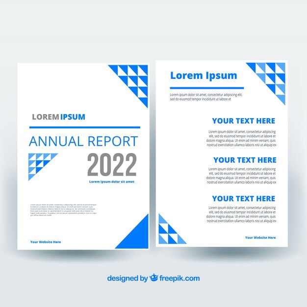 Blue and white annual report cover