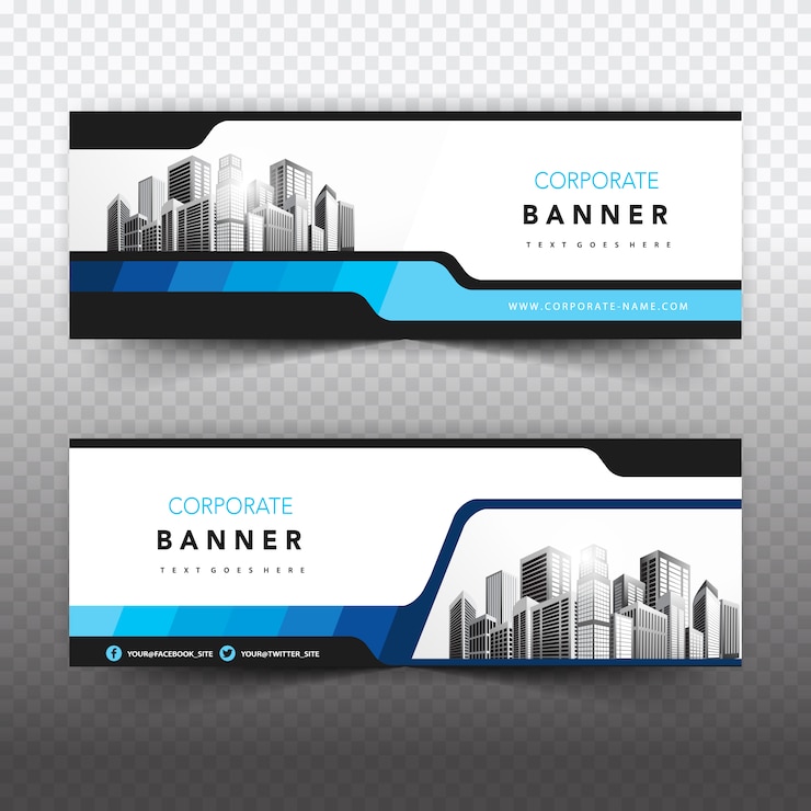 Free Vector blue and white business banner