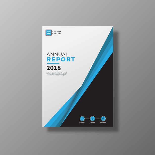 Free vector blue and white business brochure