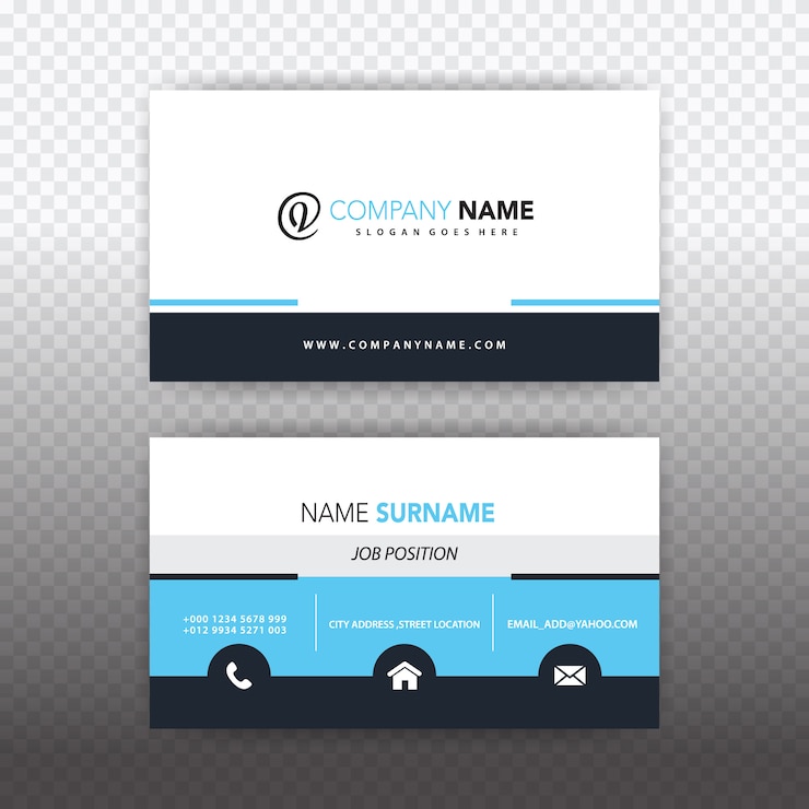 Free Vector blue and white business card