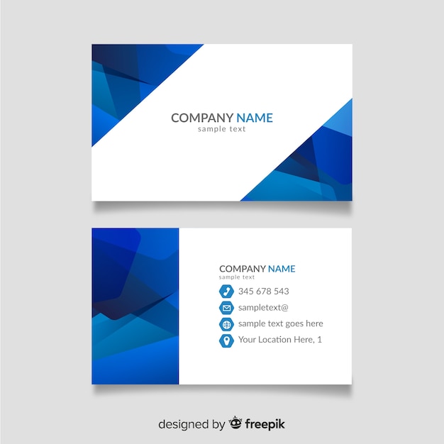 Free vector blue and white business card