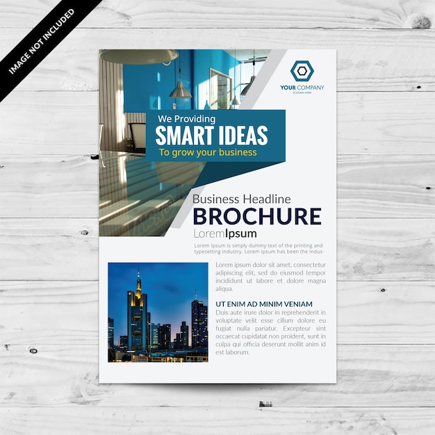 Blue and white business flyer