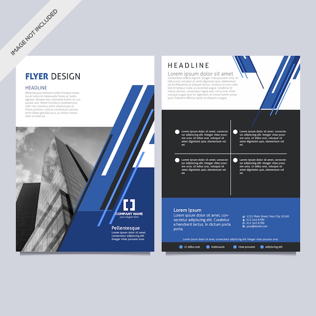 Free vector blue and white business flyer