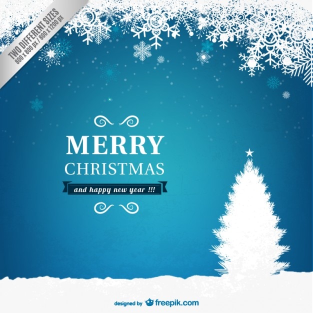 Free vector blue and white christmas card