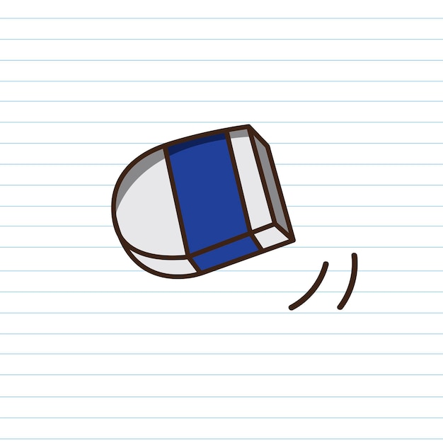 Blue and white eraser vector