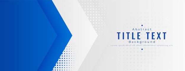 Design banner mezzitoni geometrici blu e bianco