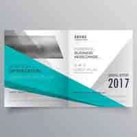 Vettore gratuito disegno blu e grigio brochure affari con stile bifold
