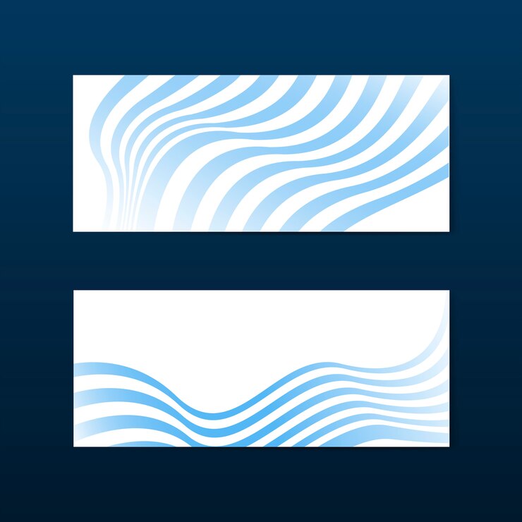 Free Vector blue and white striped abstract banner vectors