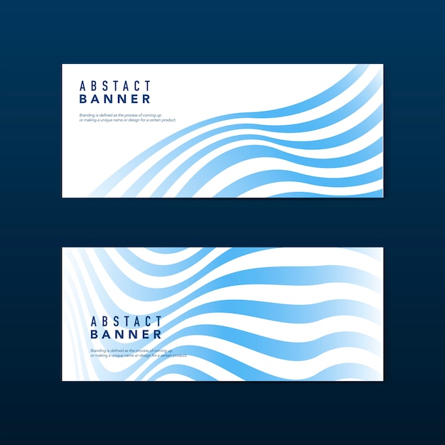 Free vector blue and white striped abstract banner vectors