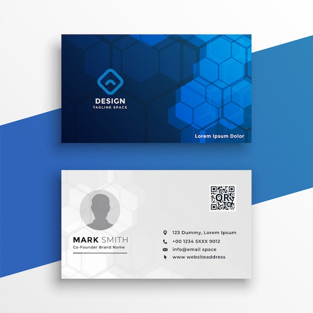 Free vector blue and white technology business card