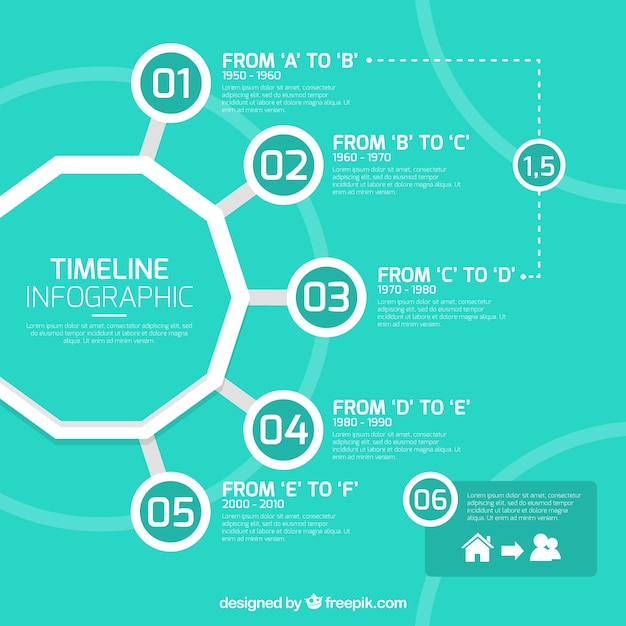 Blue and white timeline infographic