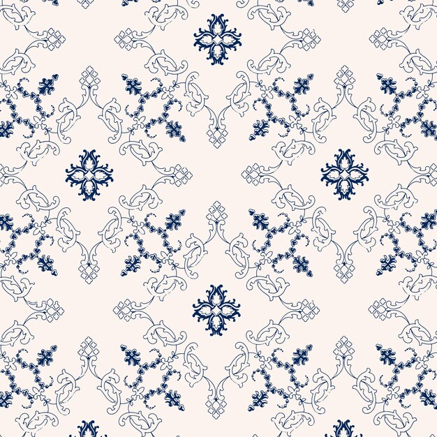Blue and white vector vintage floral background image