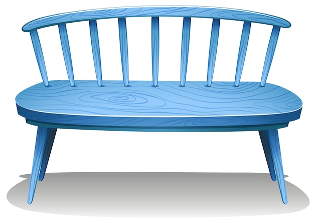 青い木製のベンチ