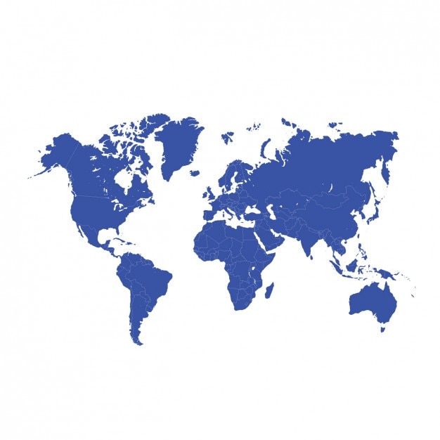 Blue world map design