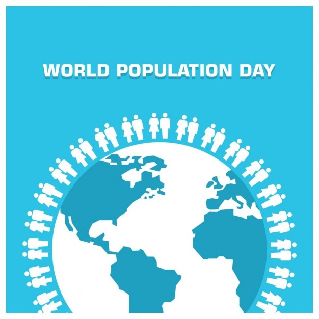 Free vector blue world population day background