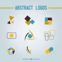 Free vector blue and yellow abstract logos