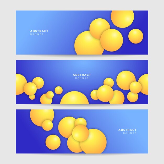 Blue yellow abstract vector business long banner template. horizontal header web banner. modern gradient color cover header for website design, social media cover ads banner, flyer, invitation card