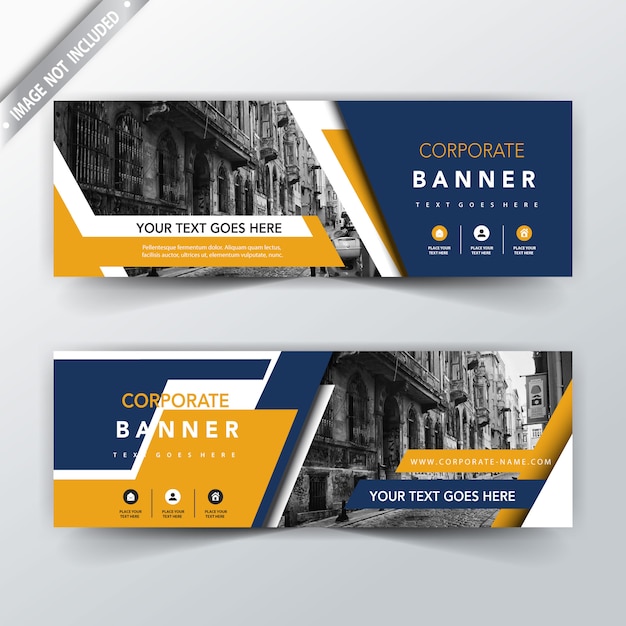 Free vector blue and yellow back and front banner templates