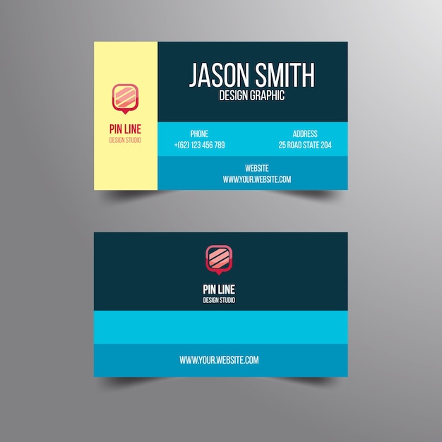 Free vector blue and yellow business card