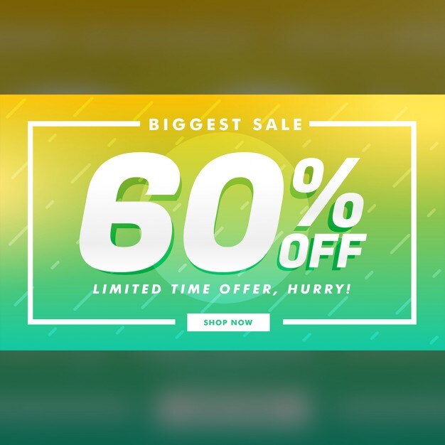 blue and yellow discount voucher